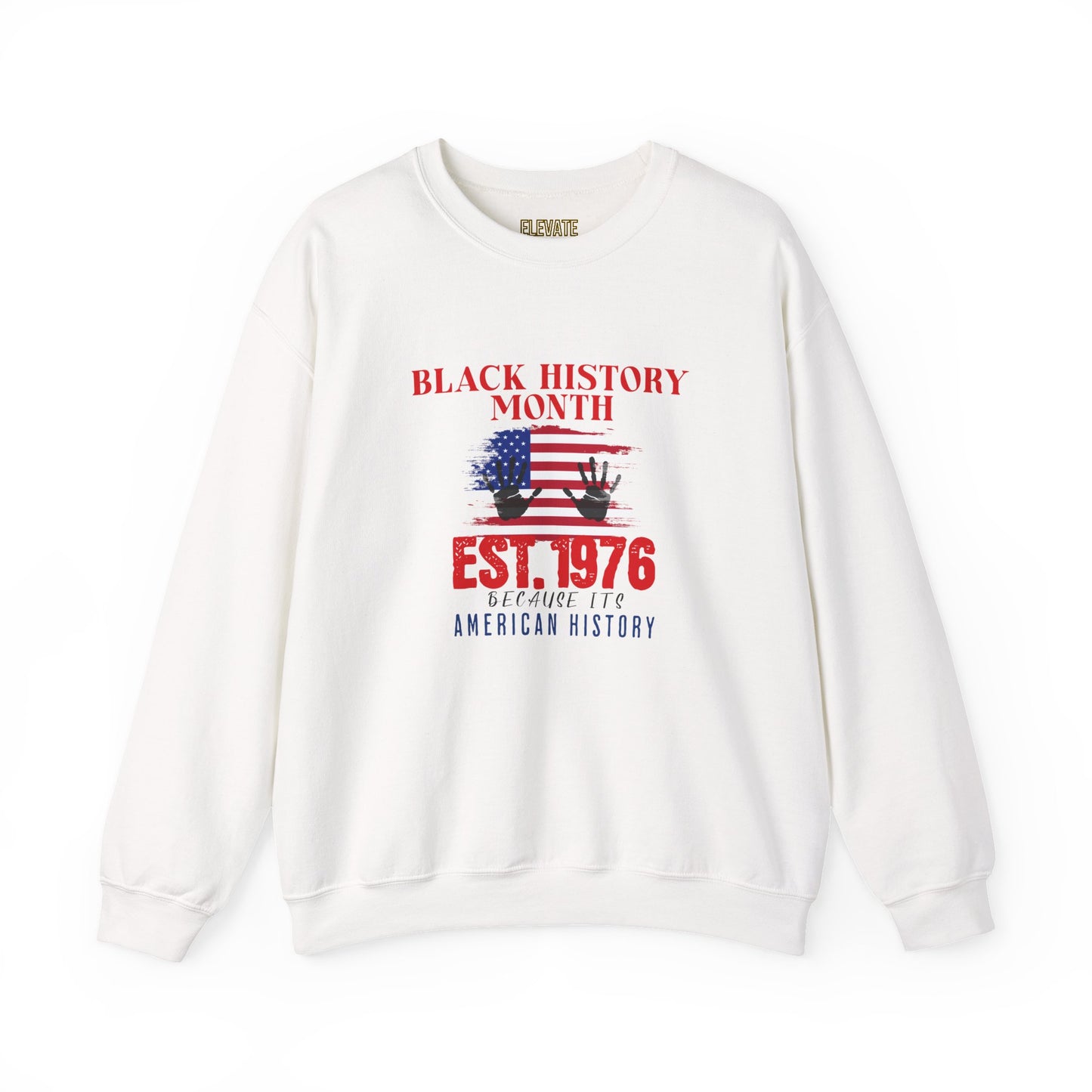 Black History Month Crewneck Sweatshirt — "Black History Month Est. 1976" Patriotic Pullover