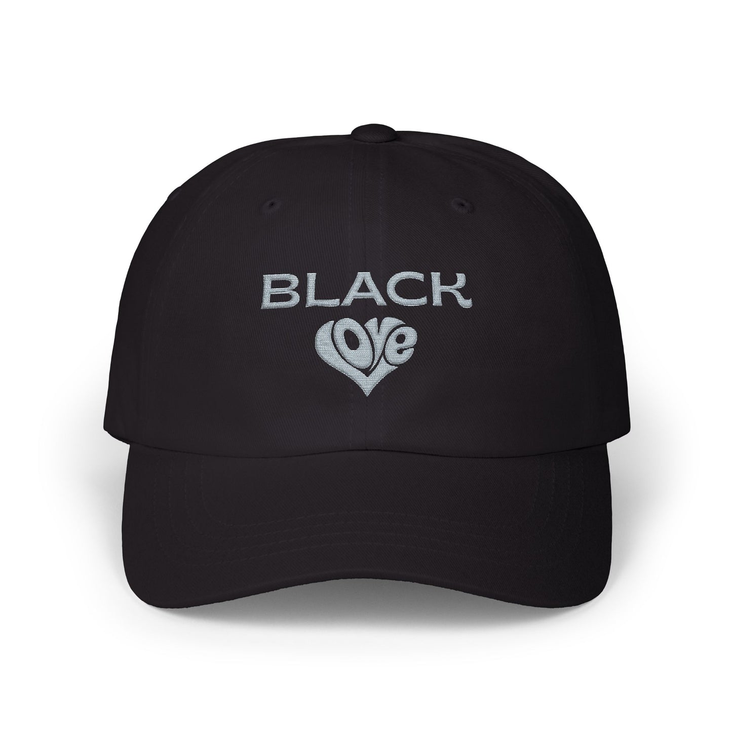 Black Love Heart Dad Cap – Embroidered Classic Baseball Hat