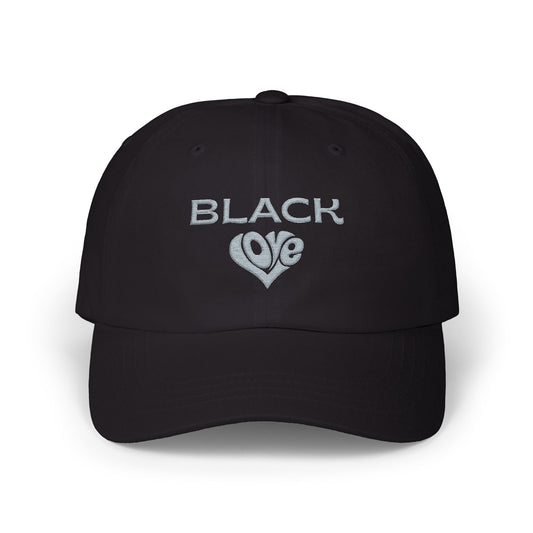 Black Love Heart Dad Cap – Embroidered Classic Baseball Hat