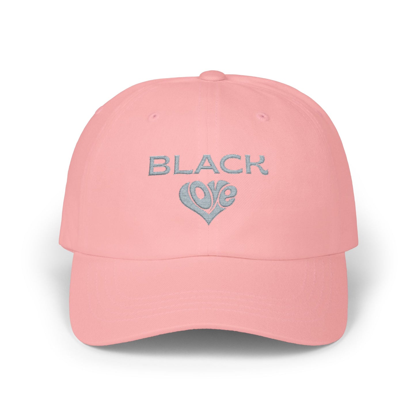 Black Love Heart Dad Cap – Embroidered Classic Baseball Hat