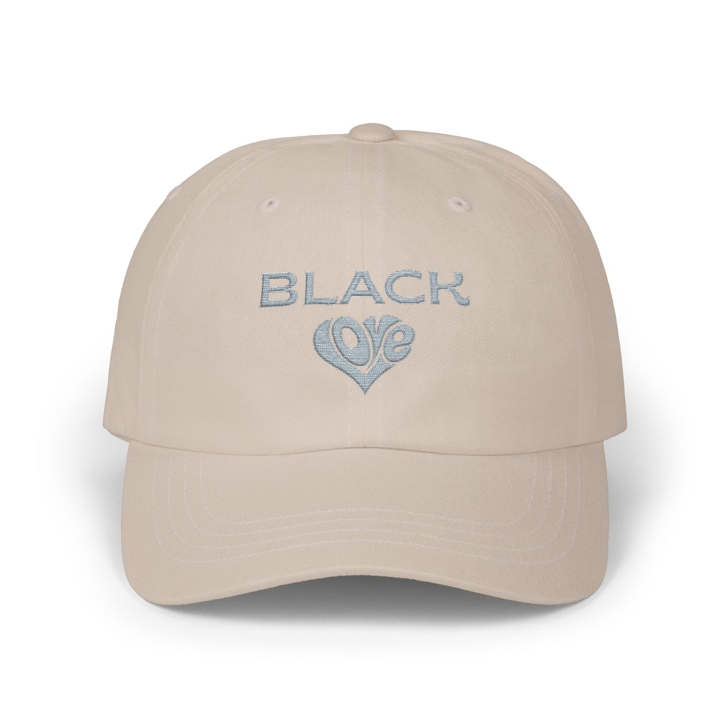 Black Love Heart Dad Cap – Embroidered Classic Baseball Hat