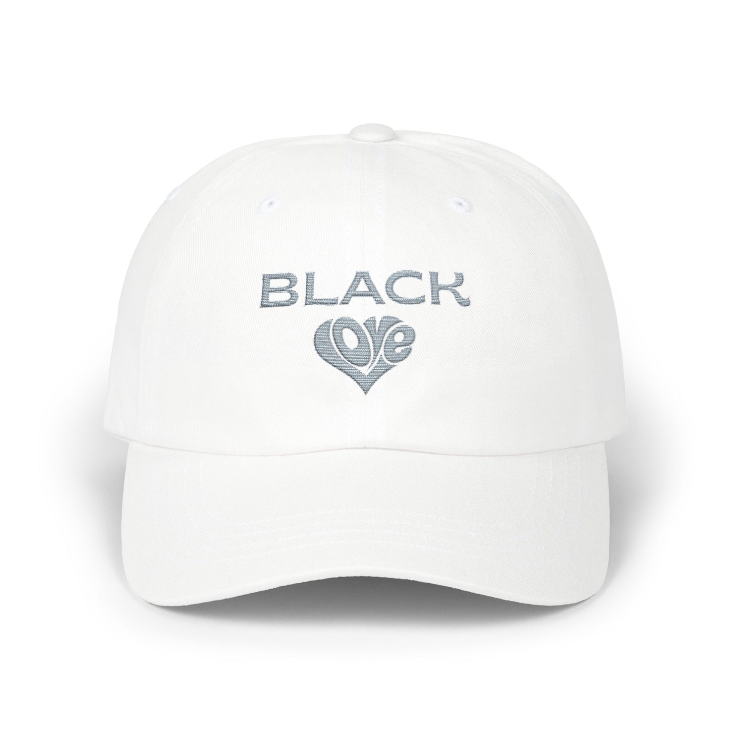 Black Love Heart Dad Cap – Embroidered Classic Baseball Hat