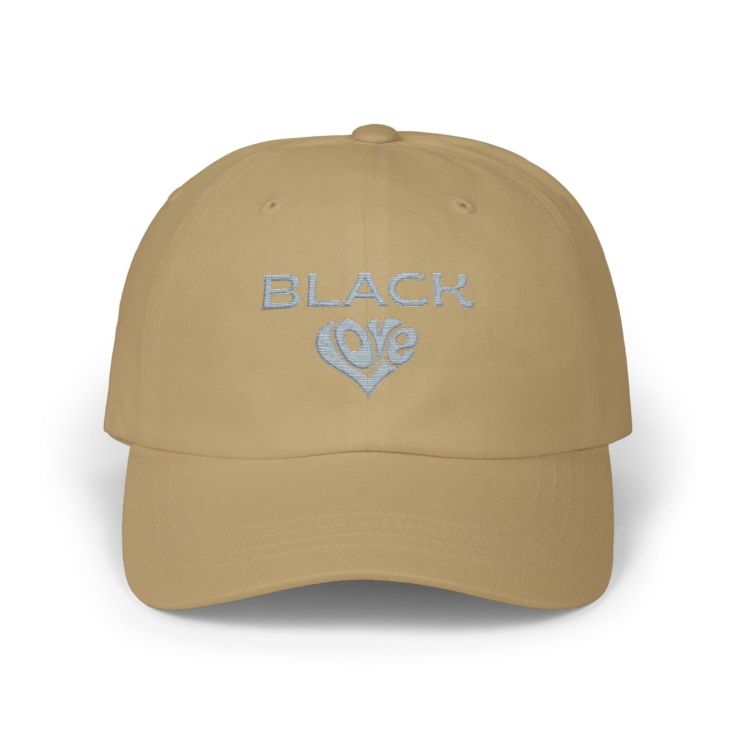 Black Love Heart Dad Cap – Embroidered Classic Baseball Hat