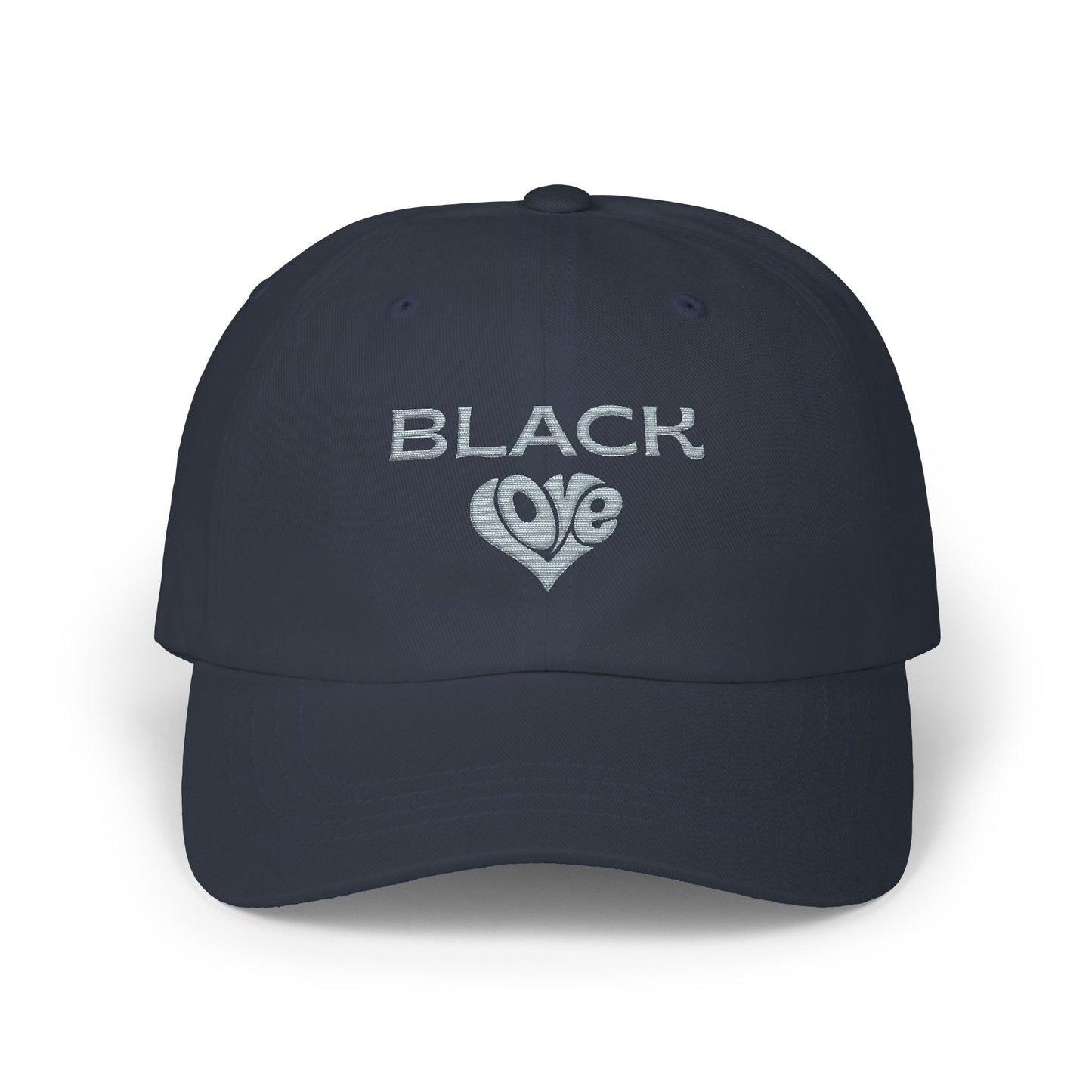 Black Love Heart Dad Cap – Embroidered Classic Baseball Hat